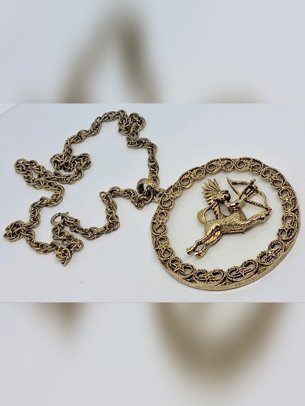 * Vintage HUGE Sarah Coventry Zodiac Sagittarius Archer Lucite Necklace